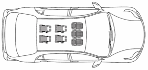(Minibus) 3 places assises + 4 fauteuils roulants