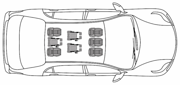 (Minibus) 5 places assises + 3 fauteuils roulants