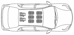 (Minibus) 6 places assises + 2 fauteuils roulants