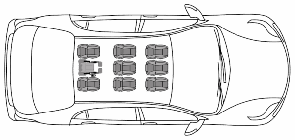 (Minibus) 8 places assises + 1 fauteuil roulant